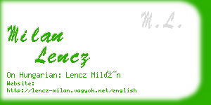 milan lencz business card